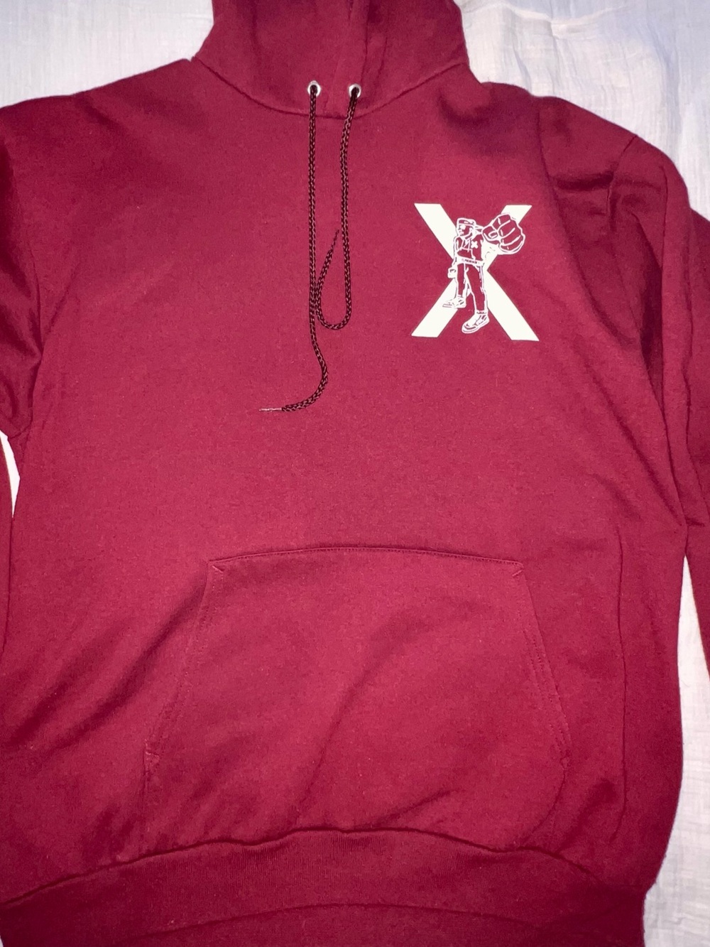 Maroon straightedge Graphic Pullover Hoodie - Men Sweaters